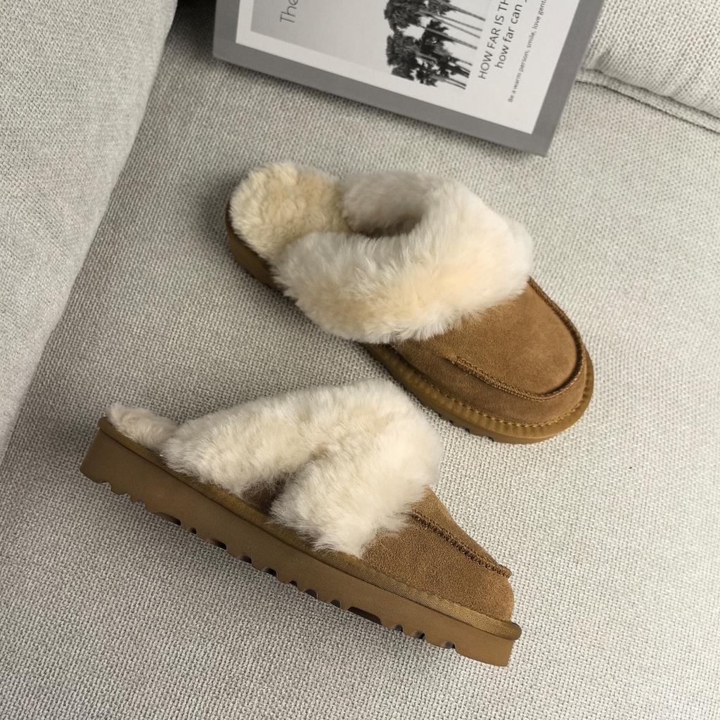 Cotton slippers women's snow boots wool slippers women's shoes boots 2025 new flat for sangpo snow boots