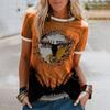 Women's Summer 3D Printed Round Neck Casual Top Short Sleeved T-shirt
