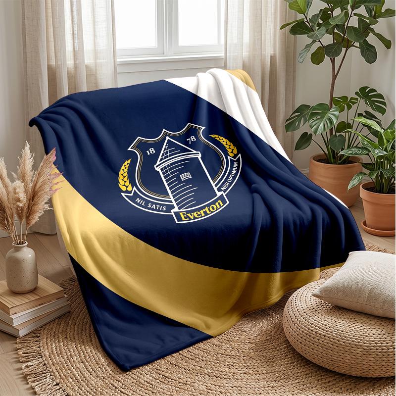 Coperta in Flanella con Stampa Calcio Everton, Morbida Calda Leggera Coperta da Divano Letto Campeggio