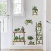 2 Pcs Painted Greenery Potted Plants Shelves Bedroom Living Room Home Wall Background Beautification Decoration Wall Stickers
