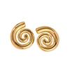 18K Gold-Plated Copper Spiral Earrings - High-End, Versatile European & American Fashion Design