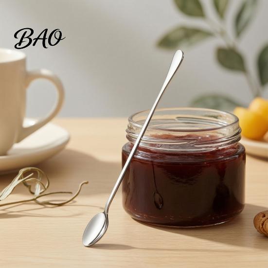 Professional Barware Supplies Stainless Steel Long Handle Mixing Spoon, Polished Metal Stirring Spoons for Jam Tall Glass Bar Spoon Cocktails