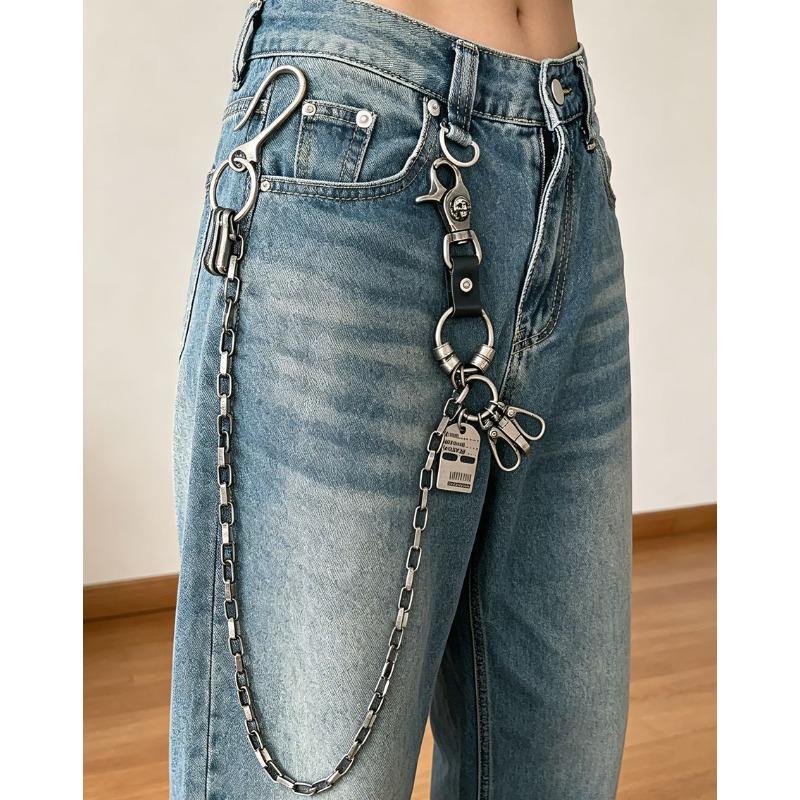 Punk Summer Single Circle Pants Chain Hip Hop Men's and Women's Skull Bead Chain Pants Chain