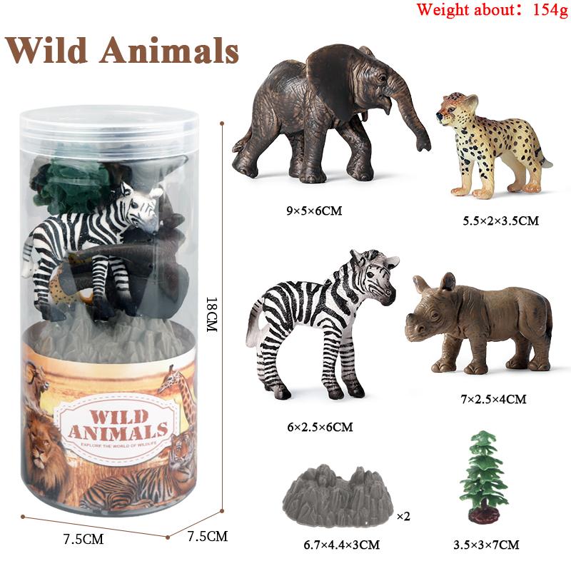 Oenux Miniature Animals Set Wild Sealife Farm Dinosaur Brinquedo Figurine Model Action Figures Zoo Cute Education Kids Toy Gift