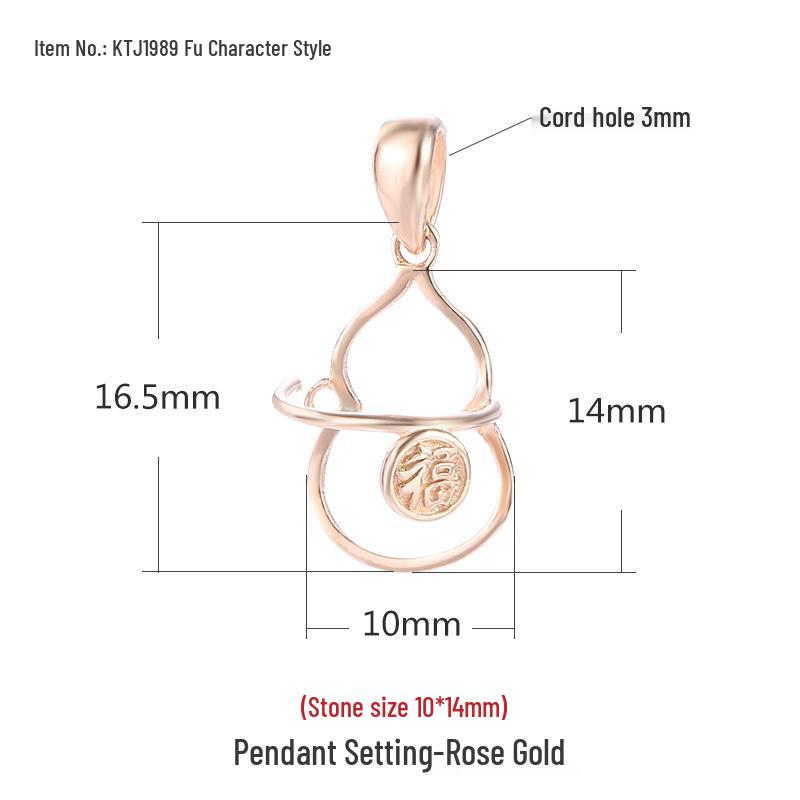 

925 Sterling Silver Gourd Buckle Clip Clasp for DIY Jade, Amber, and Pendant Settings - Simple Lucky Bag Design Sterling Silver
