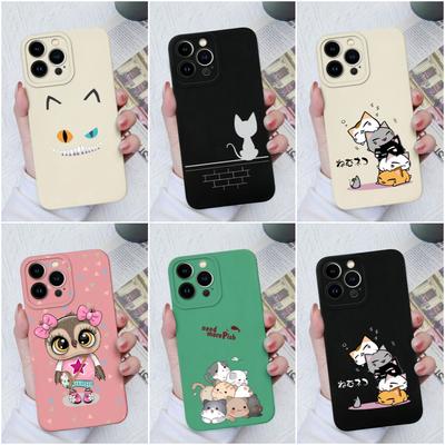 Cases For Apple iPhone X XS XR SE 6 7 8 11 12 13 14 Pro Max Back Cover Cute Fashion Liquid Soft Silicone Cartoon Pattern For iPhone Shell Bumper