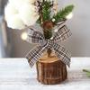 25cm Mini Christmas Tree with Pine Needles, Red Berries, and Acorns for Desktop or Window Decoration