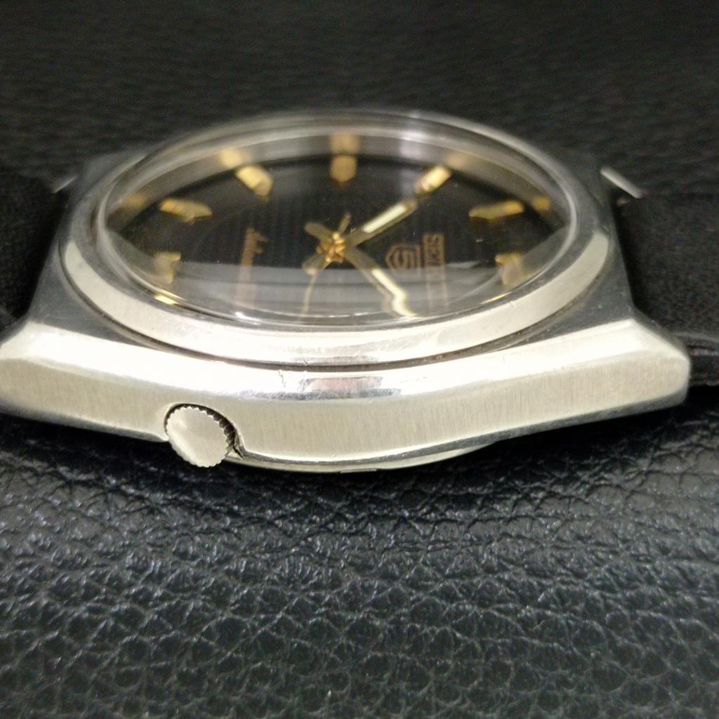 AUTOMATIC VINTAGE SEIKO 5 JAPAN MENS BLACK COLOR DIAL WATCH a707792-1