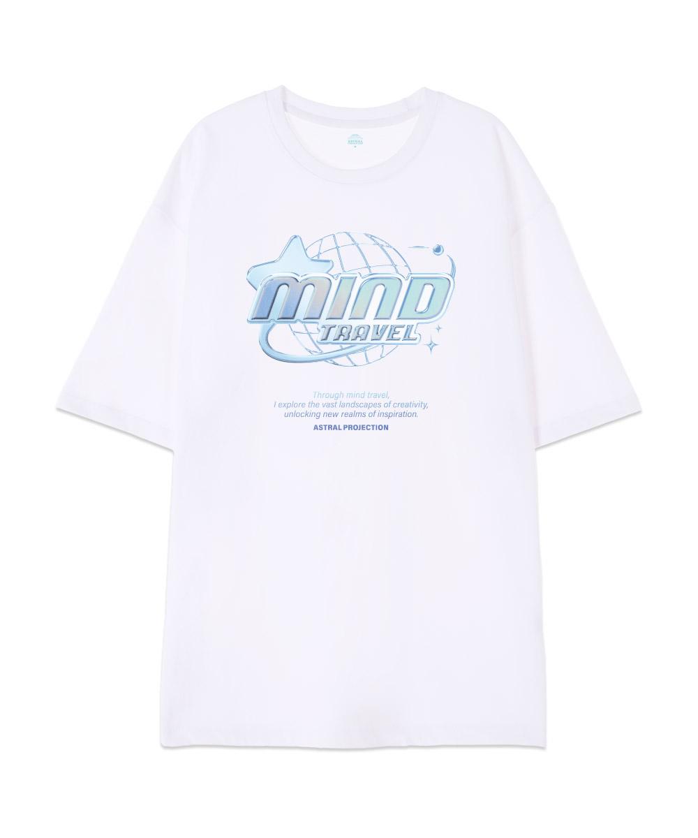 Astral Projection [Oversized] Mind Travel 13-Count Cotton Round Neck Short Sleeve T-Shirt_White Xxl