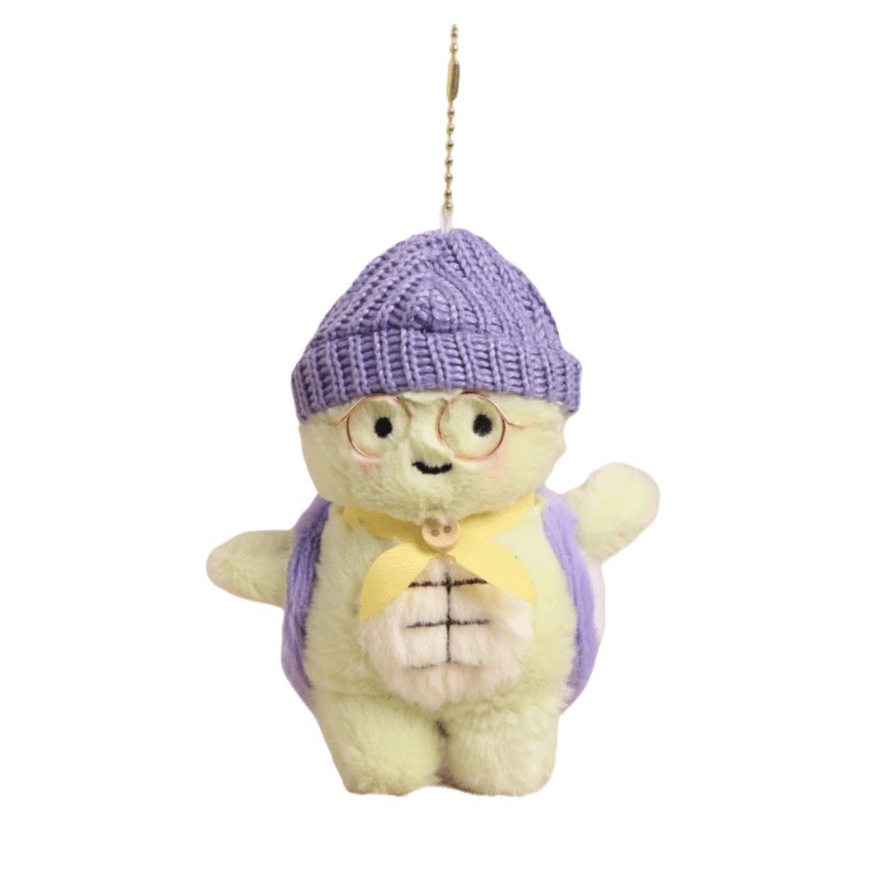 PP-Baumwolle Grüne Schildkröte Plüsch Schlüsselanhänger Tier Cartoon Plüsch Schildkröte Anhänger 12 cm Baumwolle Grüne Puppe Schlüsselring Paar Mädchen Kinder Geschenk beige
