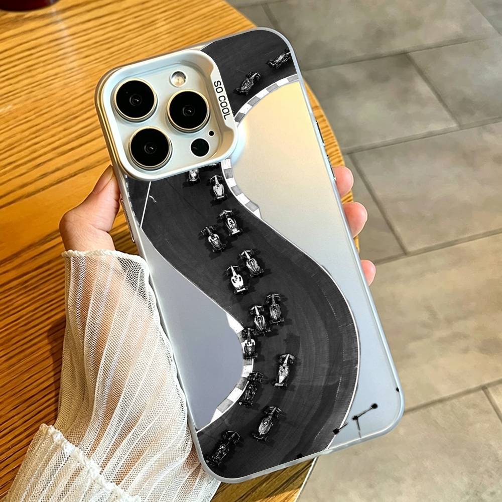 M-Minimalist Circuit Phone Case For iPhone 17,16,15,14,13,12,11 Plus,Pro Max,XS,Colorful Silver White Cover iPhone16se4