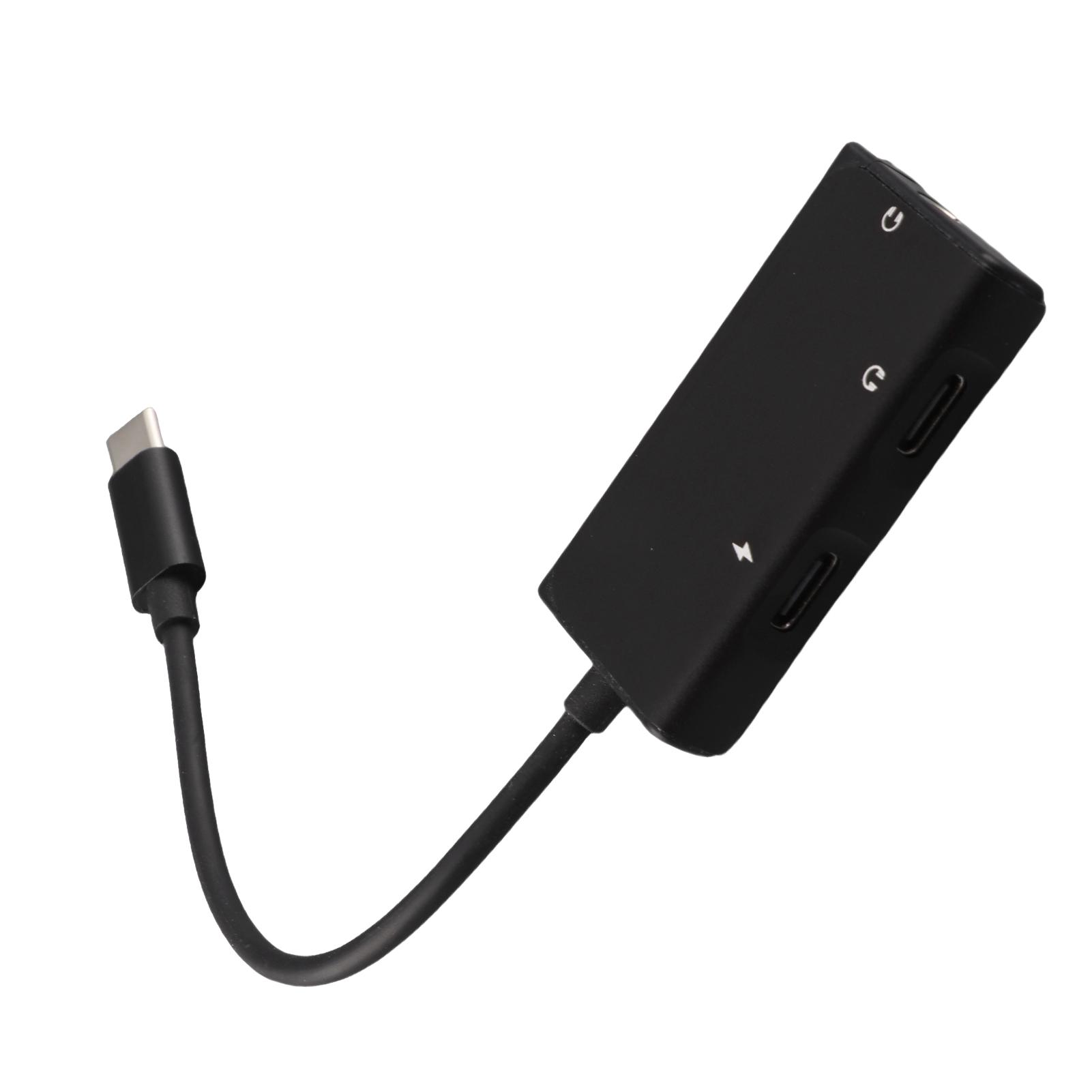 

Аудиоадаптер 3 в 1 Type C Адаптер USB C для наушников с двойным разъемом Type C и разъемом 3,5 мм Aux
