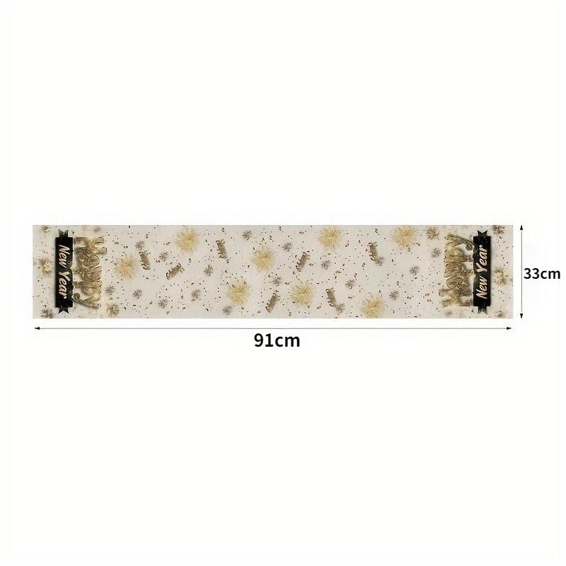 

1pcs Happy New Year 2026 Table Runner, Golden Christmas Winter Indoor Outdoor Home Decor Party Supply 1pcs