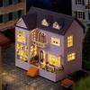 CUTEROOM Wooden Dollhouse Kit, DIY Miniature House, Easy To Assemble, Handmade Kit for Kids with LED Lights (D032)