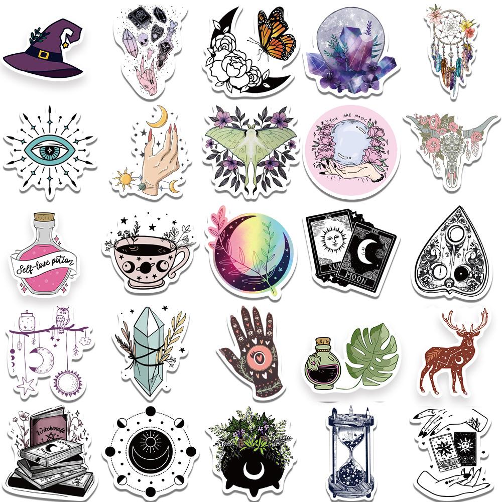 50pcs Magic Witch Beauty Art Cartoon Sticker DIY Phone Laptop Luggage Skateboard Graffiti Decals