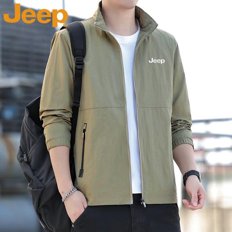 Jeep Men's Loose Fit Stand Collar Jacket