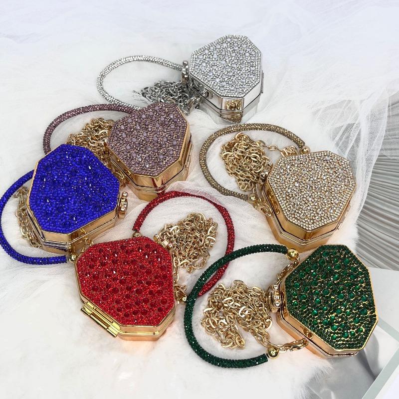 Catwalk handbag full diamond dress bag women's chain dinner acrylic mini bag diamond bag dumpling bag
