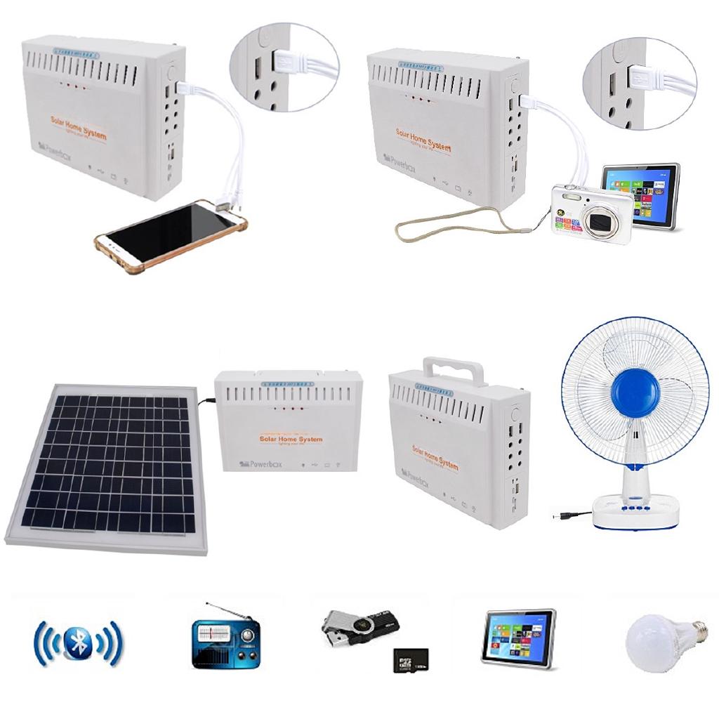 Przenośny Zestaw Generatora Solarnego Inwerter Zasilacz UPS Światło LED 2 Porty USB 10W