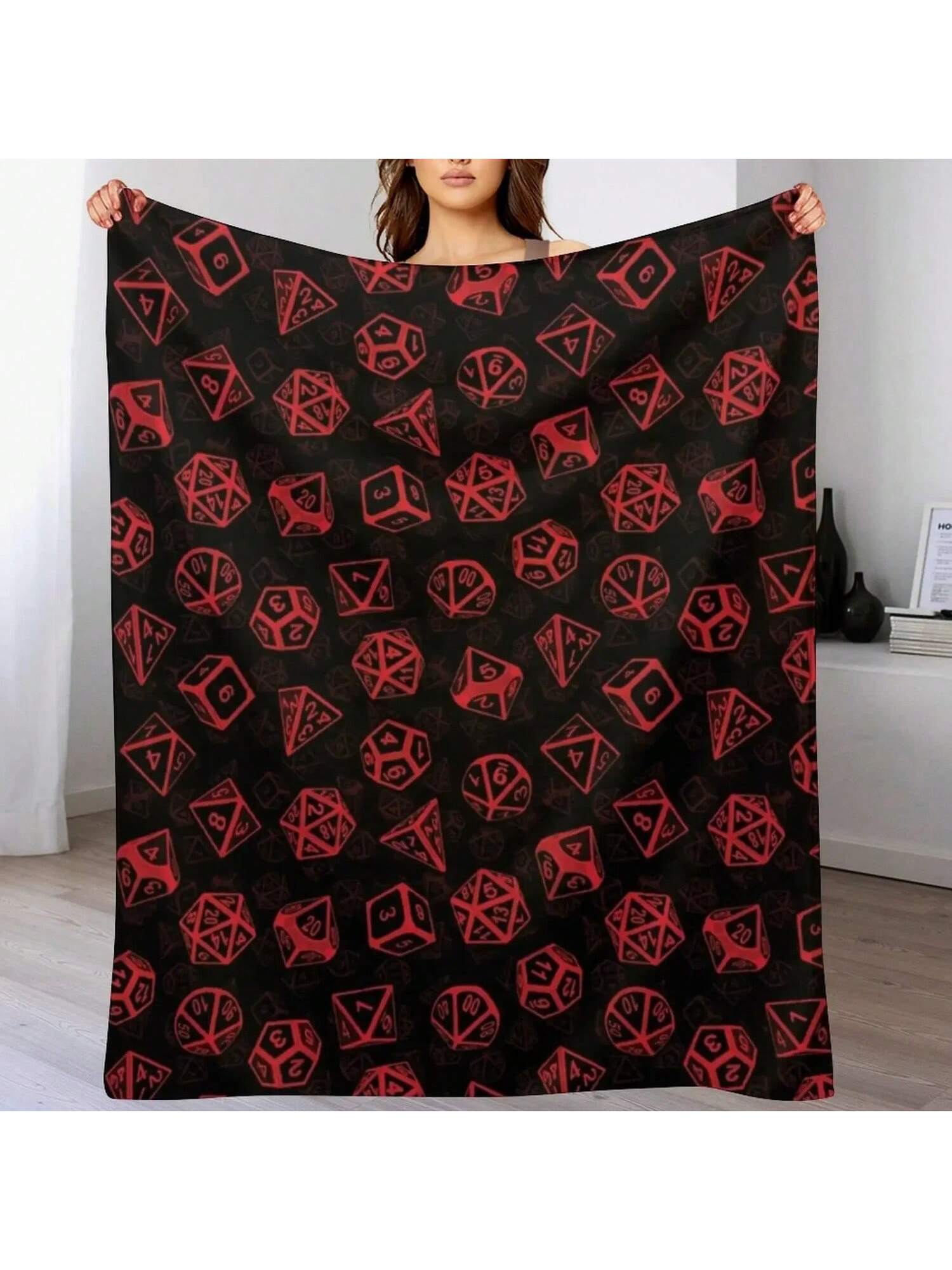 D20 Dice Set Pattern (Red) Throw Blanket Thermal Bed Plaid Stuffeds For Sofa Thin Blankets 75X95CM