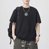 New Summer Concave and Concave Print Short-sleeved T-shirt for Men's Loose Japanese Casual