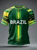 2026 Brazil Style Soccer Jersey Men's Quick Dry Breathable Football Training Top Slim Fit Short Sleeve O-Neck for Match Casual