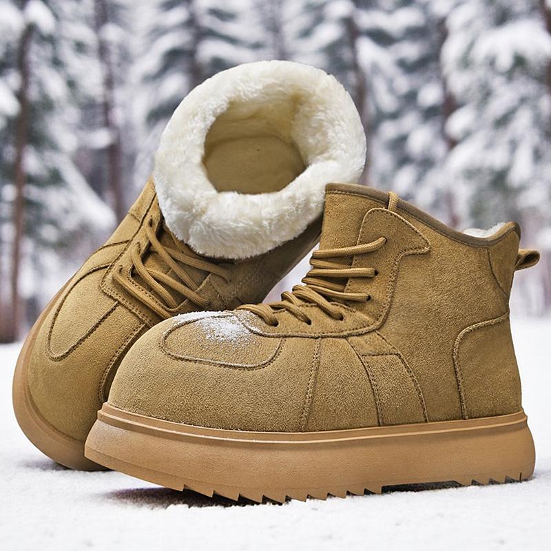 

Non Slip With Laces Soft Boot Cotton Height Increasing Men Casual Shoes Footwear Designer Luxury Padded Sale Snow Boots for Men 39 коричневий