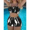 Drawstring Front Shorts Bikinis 2025 High Waist Swimsuit Women Swimwear Female Bathers Bathing Swimming Swim Suit Beachwear