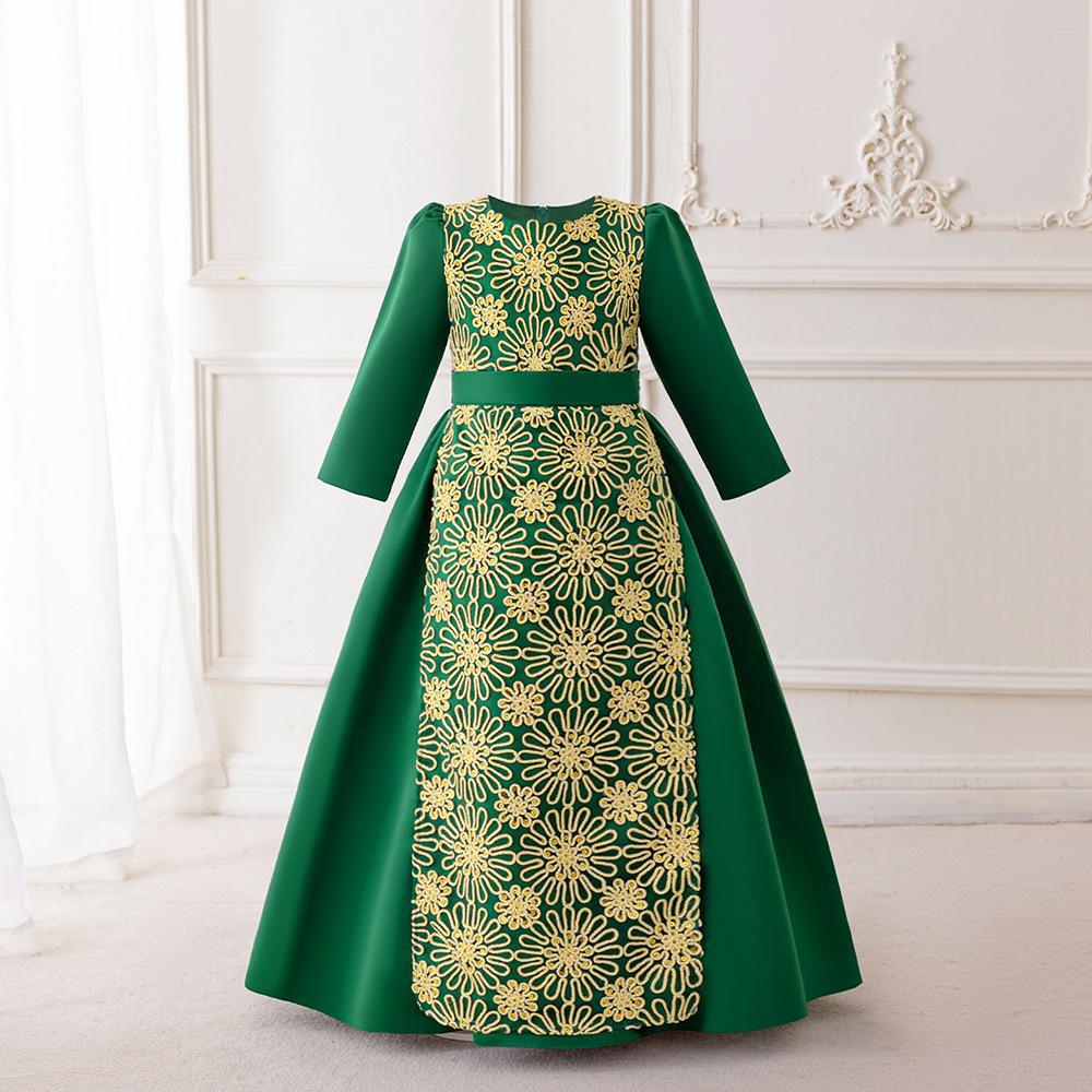 

2025 Дубай Вечернее вышитое платье с длинным рукавом в арабском мусульманском стиле 6 Years