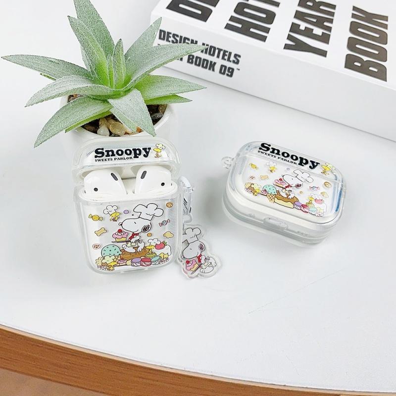 Cute Dessert chef Snoopy earphone Case Earphone Case for AirPods 1 2 3 Pro 4 Pro2 2nd Funny Snoopy Wireless Bluetooth Headset