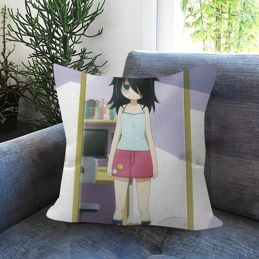 Anime Watamote Kuroki Tomoko Personalized Pillow Dust Cover Bedroom Kids Party Decoration Pillowcase Birthday Children Gift