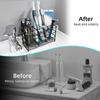 Porte-brosses à dents en métal à 5 fentes - Design autoportant peu encombrant, aucune installation requise, idéal pour les salles de bain