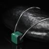 Accessories Cold Wind Square Pendant S925 Sterling Silver Malachite Necklace Women'S Jewelry Simple Clavicle Chain