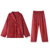 Pajamas wedding newlywed couple set winter coral fleece fleece thickened new Chinese red loungewear set