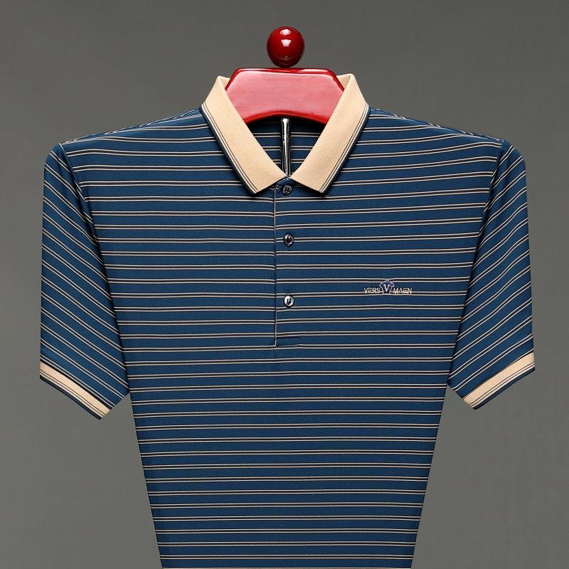 Medium T-Shirt Men'S High Elastic Non-Pilling Loose Short-Sleeved Non-Ironing Slim-Fitting Lapel Polo Shirt Casual