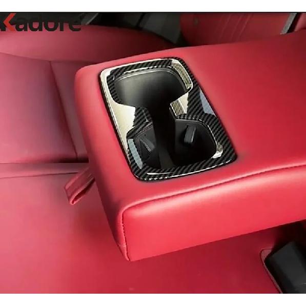 For Lexus NX 250 350 350H 450H -2024 2025 Carbon Fiber Car Rear Seat Water Cup Holder Frame Cover Trim Interior Accessories