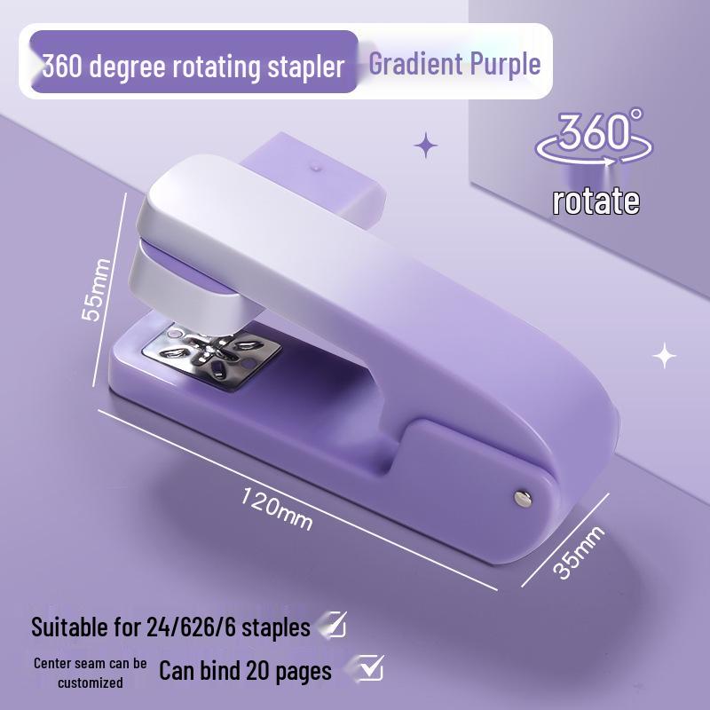 Effort-Saving 360° Rotating Stapler & Staple Remover - Large Size, Durable ABS Material for Students