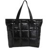 Ladies Tote Handbags Large Capacity Cotton Padded Shopping Bag Rhombus Portable Handbag Quilted Solid For Leisure Travel