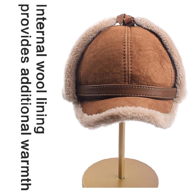 Men Women Sheepskin Wool Hat Cold Weather Hiking Hat Warm Cycling Skiing Hat
