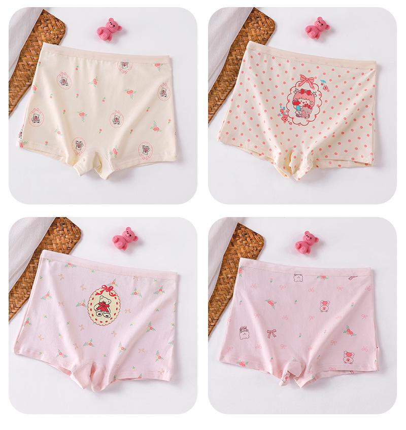 Girls' Plus Size Pure Cotton Safety Shorts - Junior High, Puberty-Friendly Four-Corner Briefs