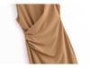 2025 Spring Women's European & American Style Pleated Midi Dress