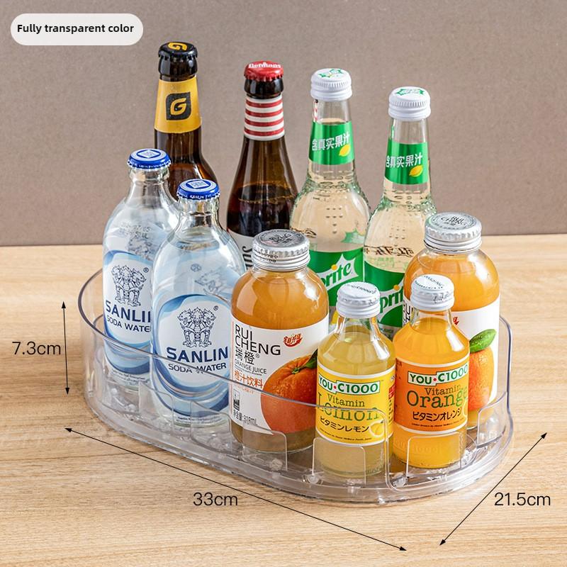 

360 Rotating Refrigerator Storage Box Multifunctional Spice Organizer Simple Drink Tray for Kitchen Countertop прозрачный