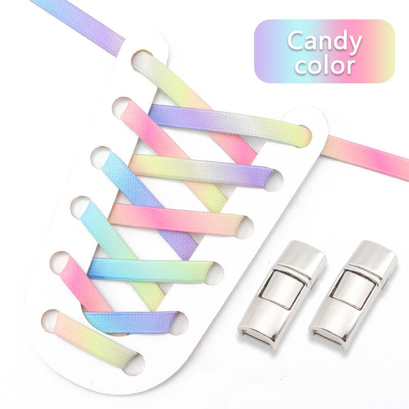Elastic Shoe Laces with Metal Press Lock Flat Shoelaces Without Ties Easy To Use and Durable Sneaker Accessory Lazy Shoelace