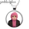 K-Pop Demon Hunter Anime Film Rumi Zoey Mira Cartoon Round Photo Glass cabochon silver plated pendant necklace jewelry Gift