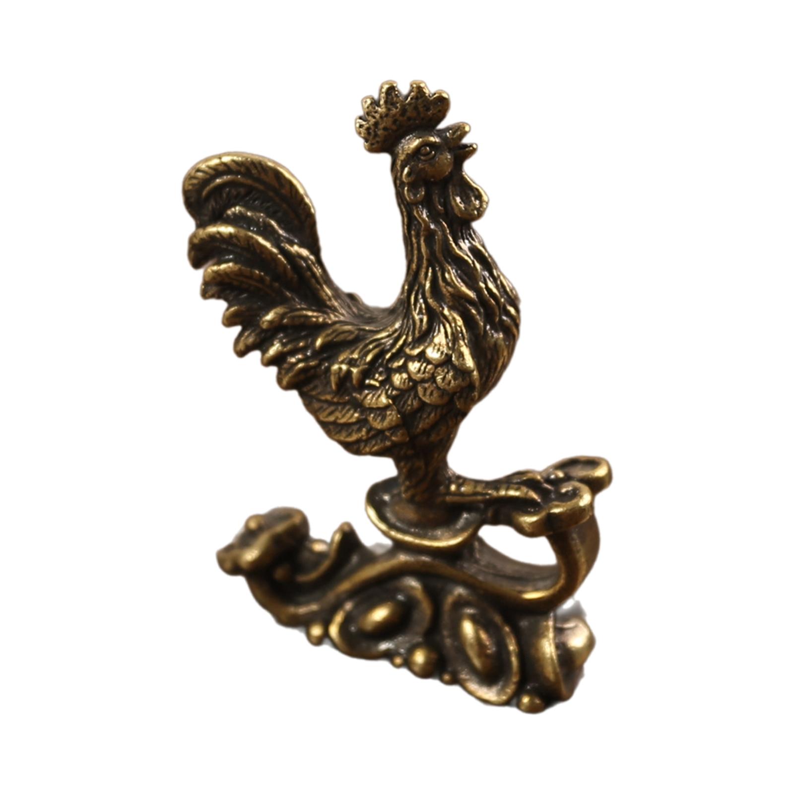 

Chicken Figurine Cock Sculpture Desk Ornament Feng Shui Decor Rooster Statue for Anniversaries Party Hotel Housewarming