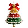 DIY Knitted Santa Claus Bell Ornament Handmade Christmas Tree Decoration Holiday Crochet Accessories for Craft Lovers