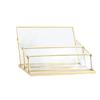 Metal Glass Business Card Holder Stand Durable Elegant Office Name Card Display Stand Professional