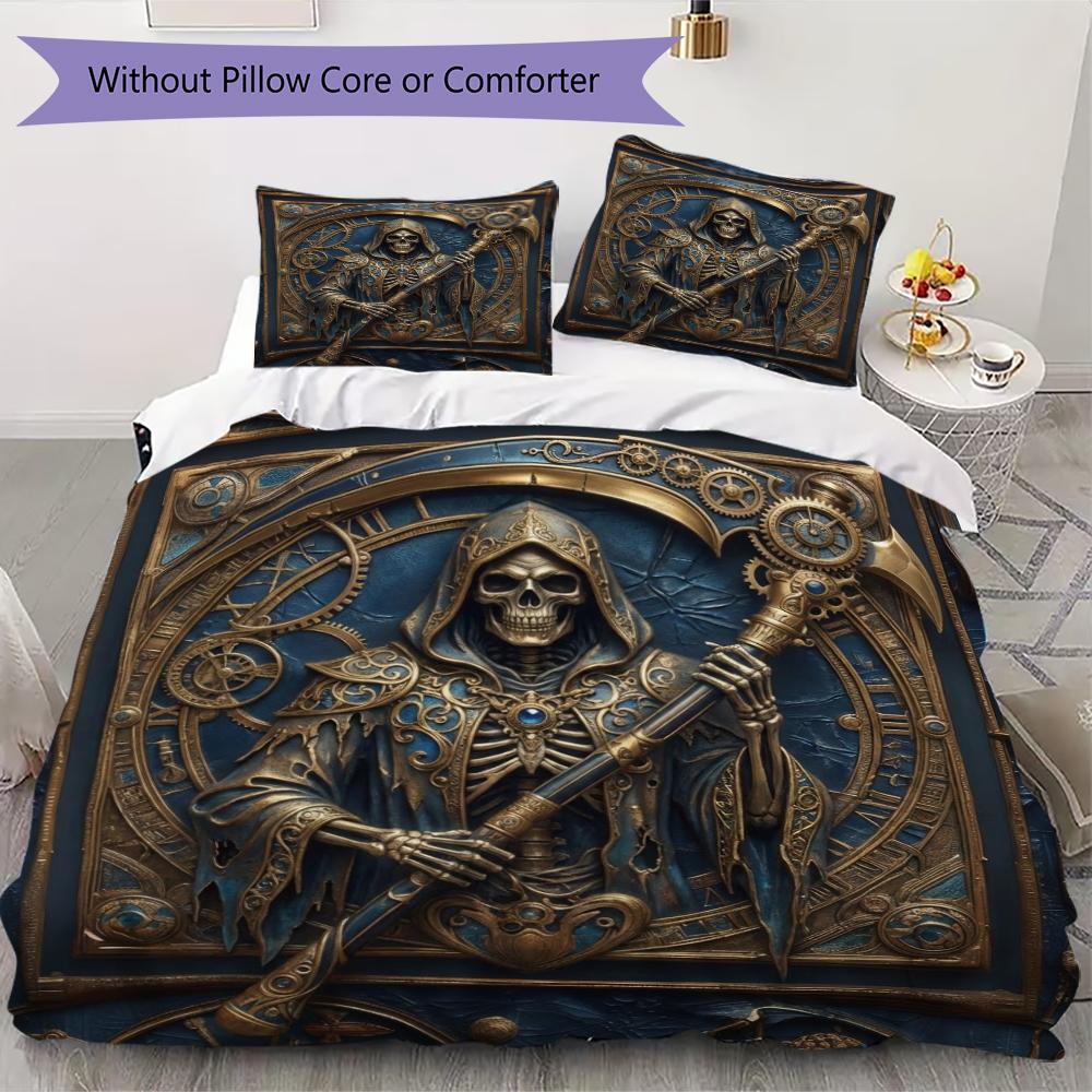 Death Pattern Bedding uilt Set uilt Cover Pillowcase Home Decoration Birthday Gift (1 * duvet cover + 2 * pillowcase without core)57