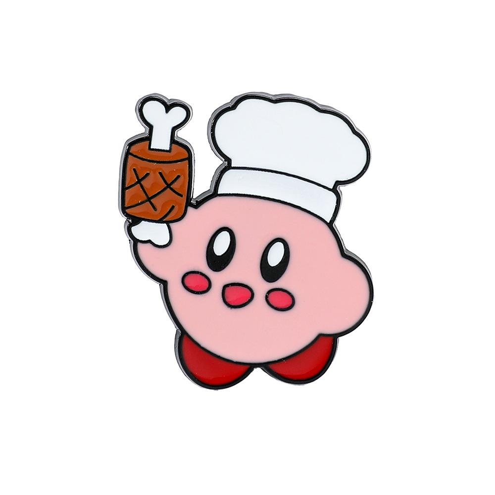 Cute Cartoon Kirby Brooch Alloy Material Cartoon Character Design Oil Droplet Process Xz3084-1 Xz3084-2 Xz3084-3 Xz3084-4 Xz3084-5 Xz3084-6