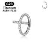 F136 G23 Titanium Nose Ring 16G Hinged Segment CZ Septum Clicke Daith Earrings Hoops Ear Cartilage Tragus Helix Piercing Jewelry