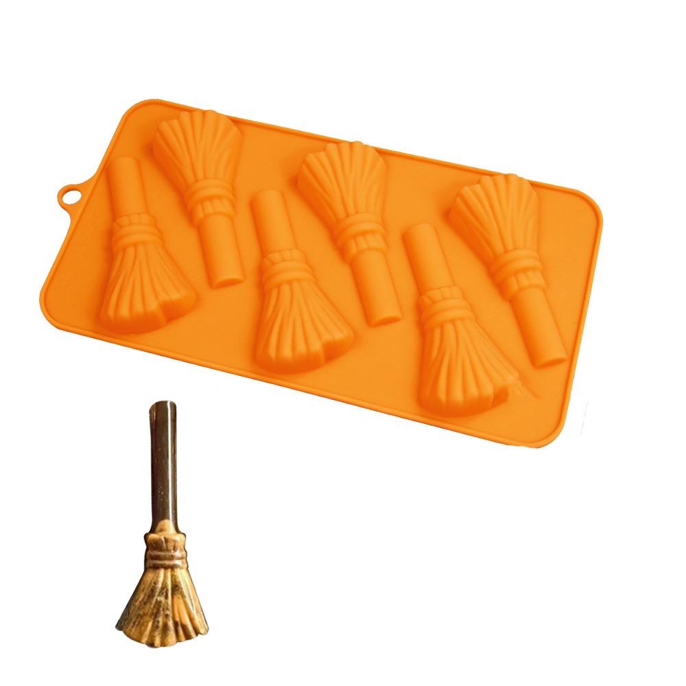 6 Cavity Witch Broom Cookie Mold DIY Mousse Cake Mould Bakeware Finger Biscuit Mold  Resin